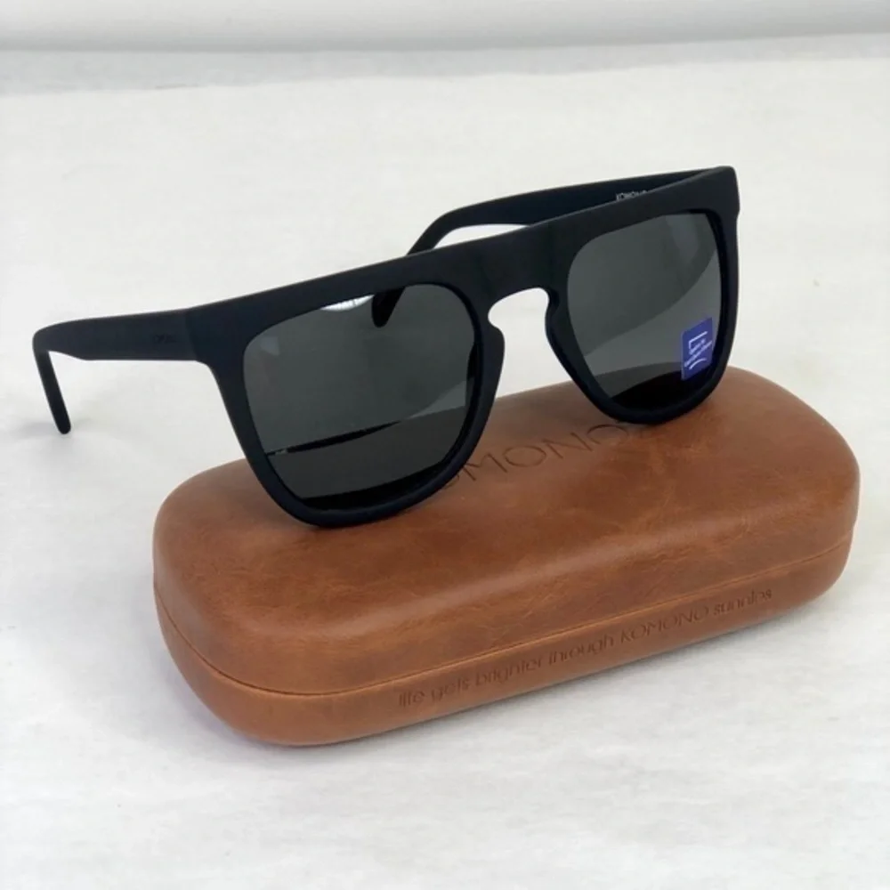 KOMONO Bennet Black Rubber Sunglasses NEW